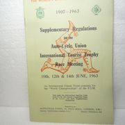 MOTOCIKL  UTRKA  1907 - 1963  SUPPLEMENTARY  REGULATIONS ***HCOLLECT