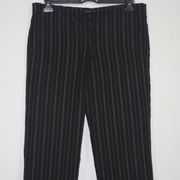 H&M hlače od lana crne boje/pruge, vel. 48