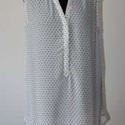 H&M bluza/tunika bijele boje/crni print zvijezdica, vel. 42/L