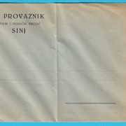 SINJ ... V. PROVAZNIK - Civilni i vojnički krojač - stara koverta