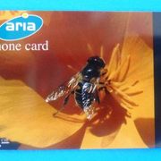Pčela - Cvijet ... stara Švicarska prepaid kartica Aria * Fauna