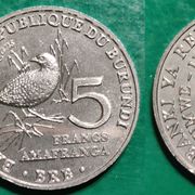 Burundi 5 francs, 2014 Birds - Buff-Spotted Flufftail (Sarothrura elegans)