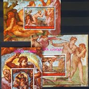 T94: Ajman, Michelangelo, lot blokova, religijski motivi (CTO)