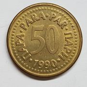 SFR JUGOSLAVIJA, 50 PARA, 1990. ERROR
