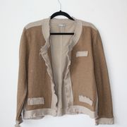 Laura Torelli jakna/blazer bež-smeđe boje/zlatne niti, vel. L