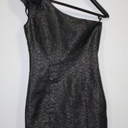 H&M haljina crne boje/zlatno-srebrni metalik sjaj, vel. 34/XS