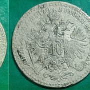 Hungary 10 krajcar, 1870 srebrnjak ***/