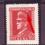 NDH 1943.g. Dr. Ante Pavelić Kat. Strpić broj 128 Bijela mrlja MNH 6018