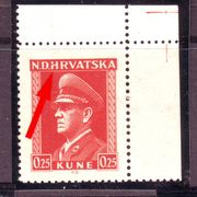 NDH 1943.g. Dr. Ante Pavelić Kat. Strpić broj 128 oštečeno H MNH 6018