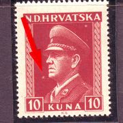 NDH 1943.g. Dr. Ante Pavelić Kat. Strpić broj 140 bijeli kružić po MNH 6018