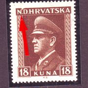NDH 1943.g. Dr. Ante Pavelić Kat. Strpić broj 143 oštečen okvir iz MNH 6018