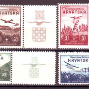 NDH 1942.g. Hrvatska krila 70-73 PO III-brojke+pr. MNH 6018