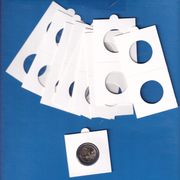 SAMOLJEPLJIVI  kartonići za kovanice  od 2 eura  -  27,5 mm  - 25komada
