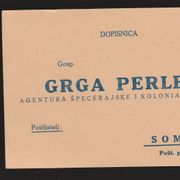Kraljevina Jugoslavija SOMBOR ☀ GRGA PERLES, Agencija za kolonijalna dobra