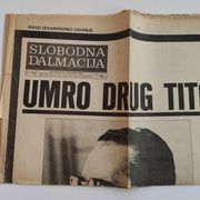 UMRO JE DRUG TITO, SLOBODNA DALMACIJA 1980 ➡️ nivale