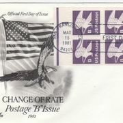 USA - 1981 -list iz karneta - stilizirani orao / oznaka B -- FDC