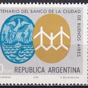 ARGENTINA 1978 ► Mi 1355 ► Banka grada Buenos Airesa ► MNH ◄ + prospekt ◄