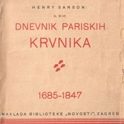 DNEVNIK PARISKIH KRVNIKA - Henry Sanson