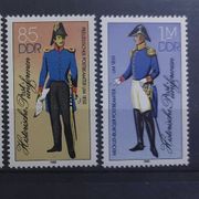 DDR, 1986. Poštari, povijesne uniforme, MNH
