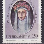 ARGENTINA 1986 ► Mi 1846 ► sv. Ruža Limska ► religija ► MNH ◄