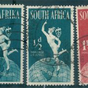1949., SOUTH AFRIKA, SERIJA, zigosano, Michel 211/216, 0.5 €