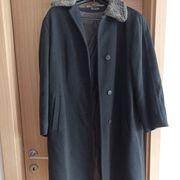 Ženski vintage kaput od runske vune s podstavom od poliestera i ovratnikom