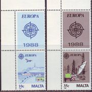 MALTA - EVROPA CEPT + PRIVJESAK - **MNH - 1988