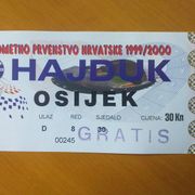 Hajduk - Osijek 1999/20 ulaznica