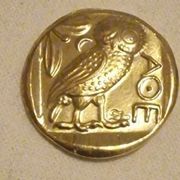 Grčka antička kovanica TETRADRAHMA-REPLIKA zlatne boje prekrasna