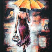 Željka Bulat, dama s kišobranom, grafika