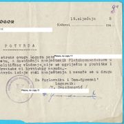 HRVATSKI USTAŠKI LOGOR KRIŽEVCI stari originalni dokument od 19.1.1945. NDH