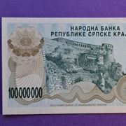 REPUBLIKA SRPSKA KRAJINA 100 MILIONA DINARA KNIN 1993