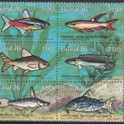 BRAZIL 1976 ► Mi 1545-1550 ► Slatkovodne ribe ► MNH ◄