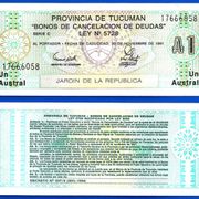 ARGENTINA(Provincia de Tucuman) 1 Austral 1991 P-S2711b(1) UNC
