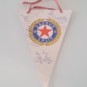 Stara papirnata zastavica NK Hajduk sa posvetom i potpisom oko 1980 go