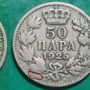 Yugoslavia 50 para, 1925 oznaka "munja" ***/