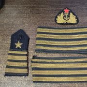 FNRJ, Mornarica, Kapetan Korvete vezena oznaka za kapu, epolete, rukav srma