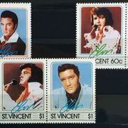 R53: Sveti Vincent (1985), Elvis Presley, 50 g. od rođenja, komplet (MNH)