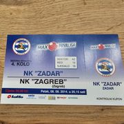 Ulaznica NK Zadar-NK Zagreb