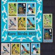Sejšeli 1972 - Mi.br. 301/306 + blok br. 3, ptice, razne ptice, MNH - (PTI)