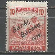 Banat-Bačka,Žeteoci 10 fil 1919.,"MAGYAR POSTA",čisto