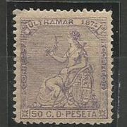 Španija,Redovna-Sedeća Hispana 50 C 1873.,čisto
