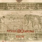 Yugoslavia ; 20 dinara 80 kruna 1919,