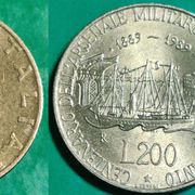 Italy 200 lire 1989 100th Anniversary - Military Naval Base at Taranto ***/