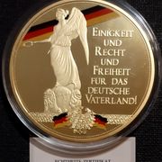 Njemačka himna- XL velika, 70 mm, 110 gr, pozlaćena kovanica, limit certif.