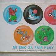 Stara razglednica - Mi smo za fair play - Dječja pošta - nije putovala -1 €