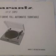 Katalog (manual) za gramofon Marantz