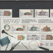 Kanada - 1987 - arhitektura - čiste marke + blok
