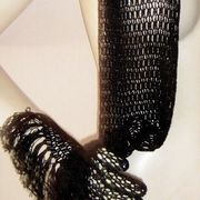 šal + rukavice vintage ručni rad heklano sa svilenim koncem cca veličina M