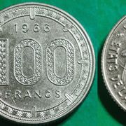 Equatorial African States 100 francs, 1966 rijetko ****/